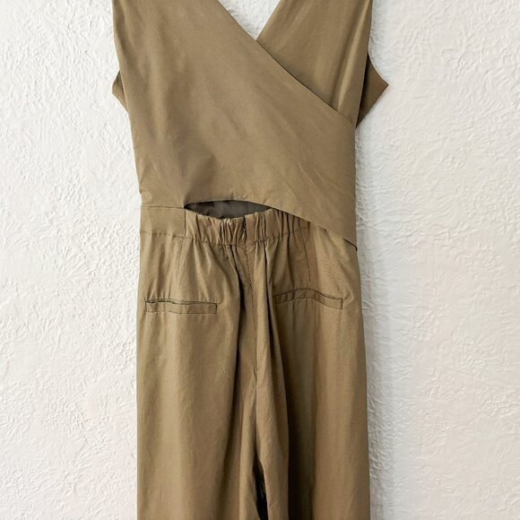 J. Crew Dressy Olive Green Jumpsuit Size 8 - Picture 6 of 8